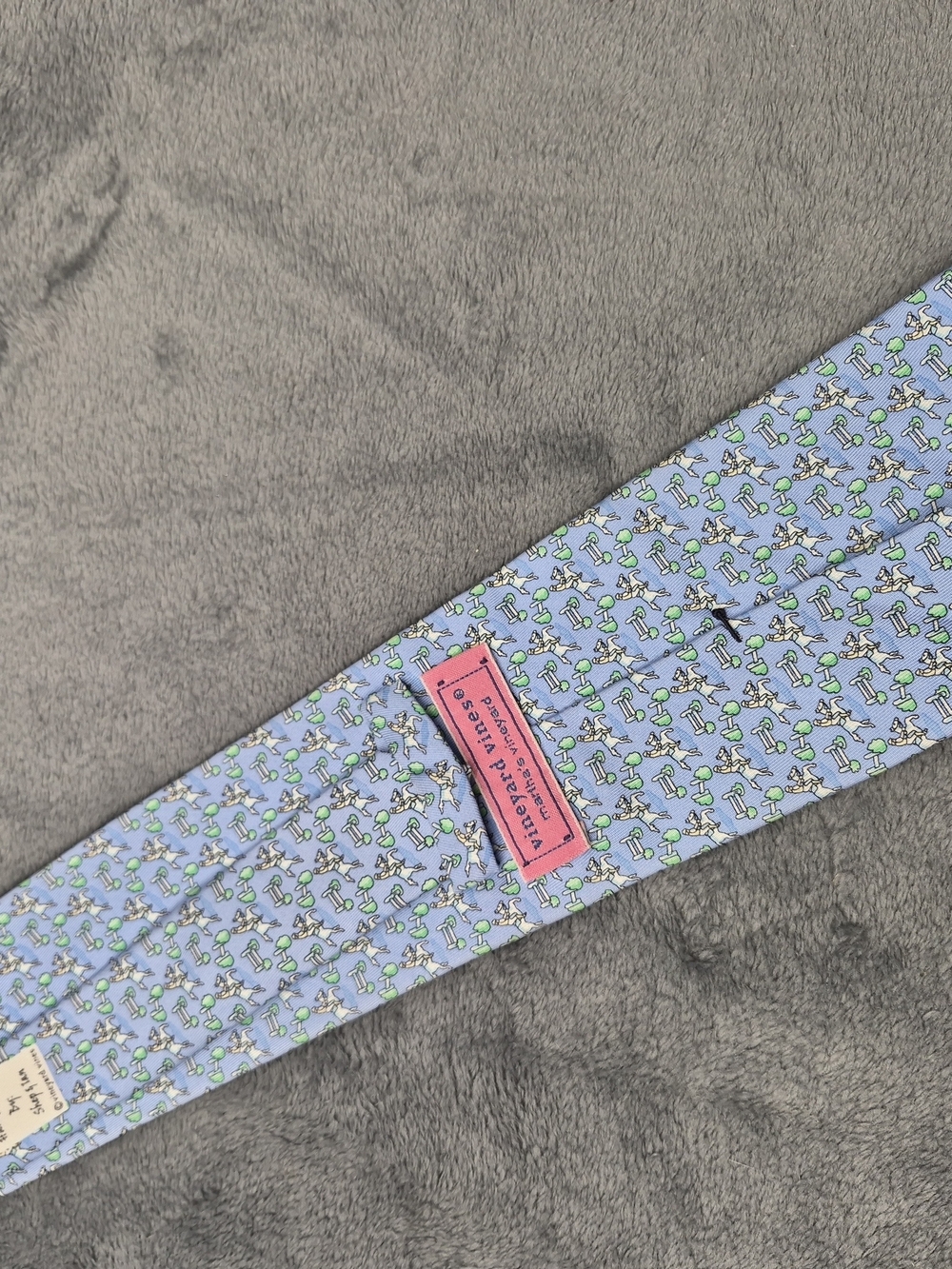 Vineyard Vines Tie Light Blue Jockers Riding Horse 100% Silk Made Usa 58"x4"